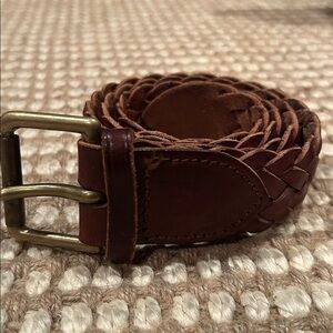 Banana Republic Vintage Women’s Brown Braided Leather Belt Sz M Made In England